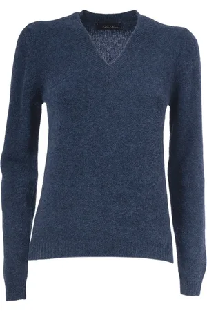 Gran Sasso Femme, Pulls, Bleu, Taille: 38 FR Pull en Laine Mérinos Col V