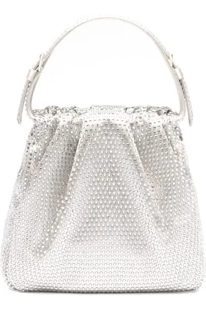 Amina Muaddi Femme, Sacs, Gris, Taille: ONE Size Sac Cabas Argenté Style VIT