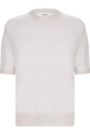 LANEUS Homme, Pulls, Blanc, Taille: L T-shirt blanc à col rond