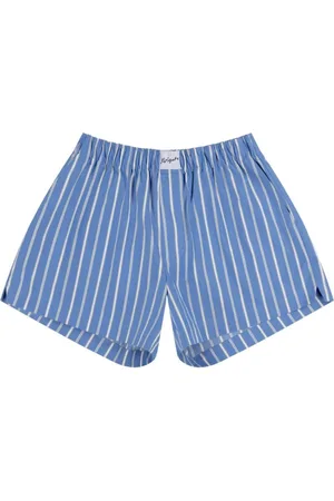 Axel Arigato Femme, Shorts, Bleu, Taille: 38 FR Short rayé bleu à taille élastiquée