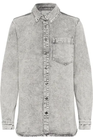 Kaffe Femme, Blouses et Chemises, Bleu, Taille: 42 FR Chemise en Denim Kaamelia Gris Lavé