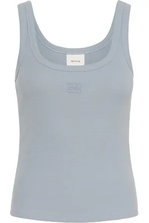 Gestuz Femme, Tops, Bleu, Taille: 42 FR Logo Top 2.0 Gris Bleu