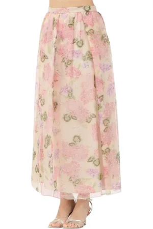 Max Mara Femme, Jupes, Multicolore, Taille: 40 FR Élégante Jupe Longue Ivoire Florale