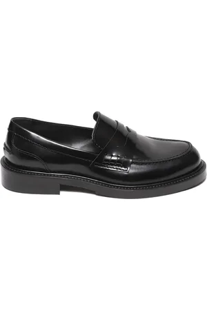 Guglielmo Rotta Femme, Chaussures, Noir, Taille: 37 1/2 EU Mocassins en cuir brossé noir avec masque