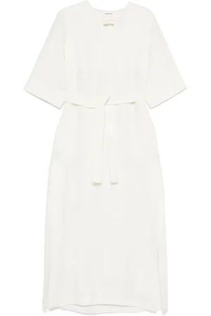 P.A.R.O.S.H. Femme, Robes, , Taille: 38 FR Robe Crème Col en V avec Poches