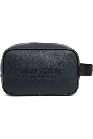 Armani Exchange Homme, Sacs, Bleu, Taille: ONE Size Nécessaire de toilette unie avec fermeture éclair