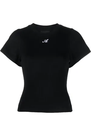 Axel Arigato Femme, Tops, Noir, Taille: 42 FR T-Shirt en Coton Script A