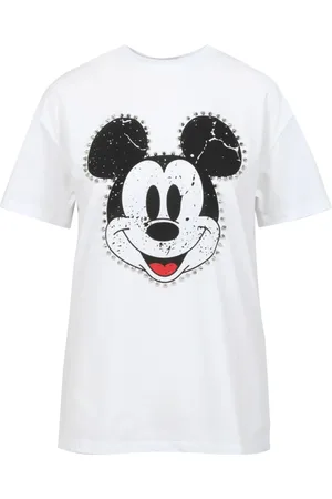 ANIYE BY Femme, Tops, Blanc, Taille: 40 FR T-shirt Mickey à col rond avec clous