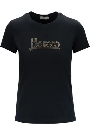 HERNO Femme, Tops, Noir, Taille: 34 FR T-shirt élégant avec logo en strass