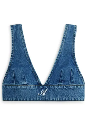Axel Arigato Femme, Tops, Bleu, Taille: 38 FR Top court en jean à col en V