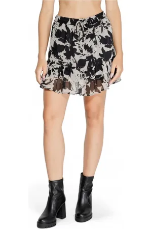JACQUELINE DE YONG Femme, Jupes, Noir, Taille: 40 FR Jupe Mini à Lacets Florale