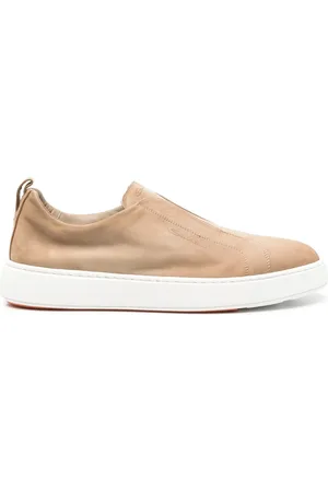 santoni Homme, Chaussures, , Taille: 43 1/2 EU Suede Laceless Baskets