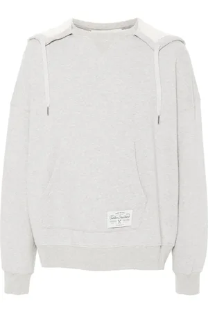 Golden Goose Homme, Sweatshirts et sweats à capuche, Gris, Taille: S Sweat à Capuche Effet Mélange avec Imprimé de Slogan