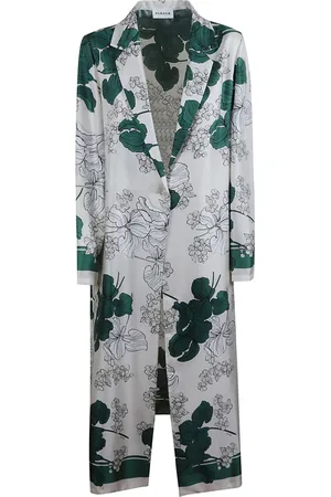 P.A.R.O.S.H. Femme, Manteaux, Multicolore, Taille: 40 FR Manteau en Twill de Soie Vert Émeraude