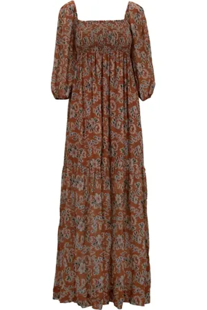 ANIYE BY Femme, Robes, Multicolore, Taille: 36 FR Robe longue fleurie à épaules bouffantes