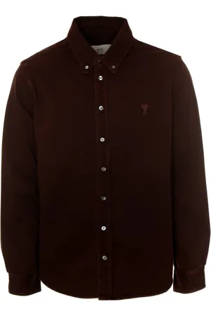 Ami Homme, Chemises, Rouge, Taille: M Chemise Boutonnée, Coupe Classique