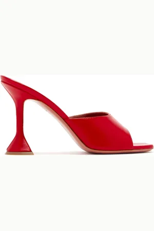 Amina Muaddi Femme, Chaussures, Rouge, Taille: 38 EU Mules en cuir rouge Lupita 95