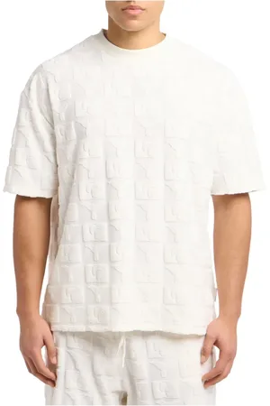 Carlo Colucci Homme, Tops, Blanc, Taille: L T-shirt Homme Blanc Col Rond
