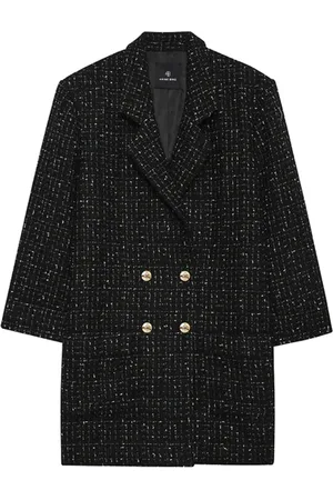 ANINE BING Femme, Manteaux, Noir, Taille: 42 FR Manteau croisé Katharine Dress