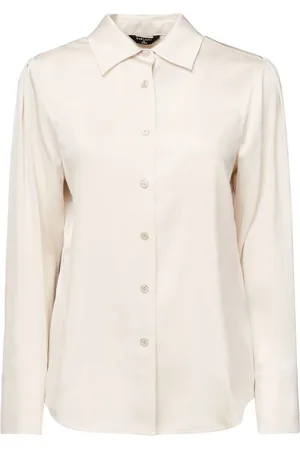Guess Femme, Blouses et Chemises, Blanc, Taille: 48 FR Chemise Dion à manches longues