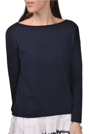 Gran Sasso Femme, Pulls, Bleu, Taille: 38 FR Tricot ras du cou