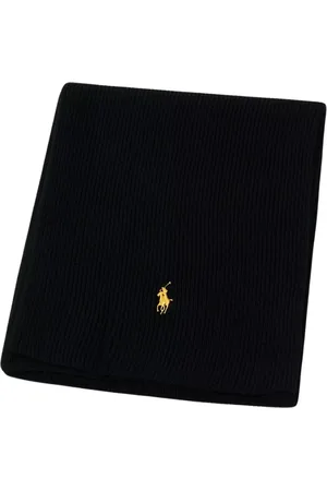 Ralph Lauren Unisex, Accessoires, Noir, Taille: ONE Size Écharpe en maille avec logo