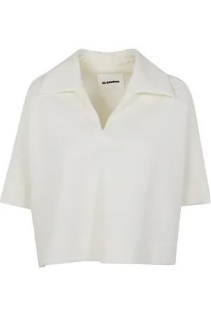 Jil Sander Femme, Tops, Blanc, Taille: 36 FR Polo à manches courtes