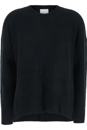 Allude Femme, Pulls, Noir, Taille: 36 FR Pull en Cachemire Col Rond