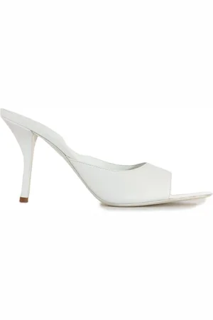 Gia Borghini Femme, Chaussures, Blanc, Taille: 37 EU Mules blanches en cuir à talons