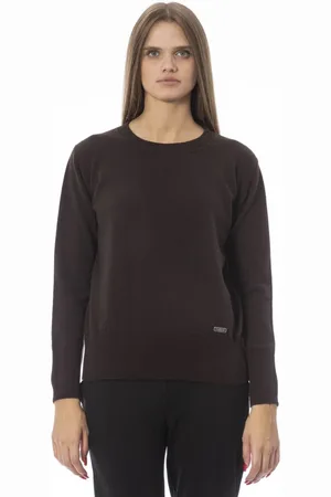 BALDININI Femme, Pulls, Brun, Taille: 40 FR Pull à col rond et manches longues
