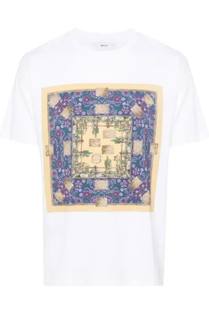 Bally Homme, Tops, Blanc, Taille: S T-shirt en coton avec imprimé graphique