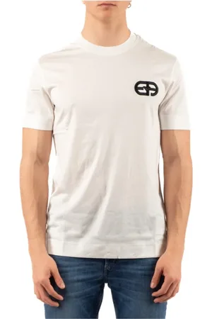 Emporio Armani Homme, Tops, Blanc, Taille: 2XL T-shirt élégant pour homme