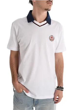 Guess Homme, Tops, Blanc, Taille: M Polo brodé avec logo brodé