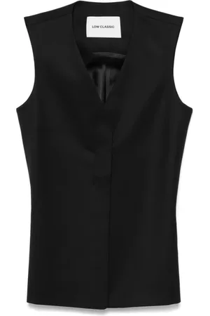 Low Classic Femme, Vestes, Noir, Taille: 38 FR Gilet Noir sans Manches Col en V