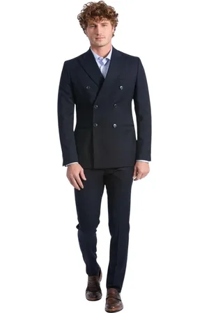 BALDININI Homme, Costumes, Bleu, Taille: M Costume Bleu Croisé en Laine