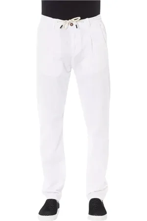 BALDININI Homme, Pantalons, Blanc, Taille: W30 Pantalon Chino Blanc en Coton avec Cordon de Serrage
