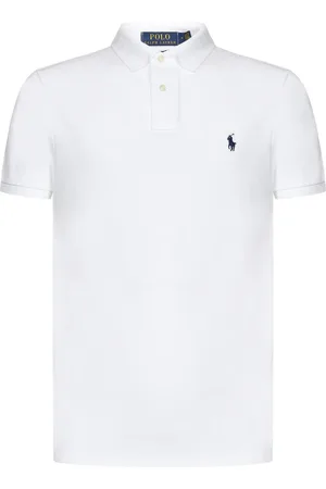 Ralph Lauren Homme, Tops, Blanc, Taille: XL Polo T-Shirt Blanc Sophistiqué