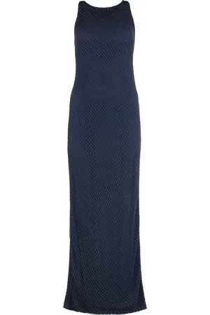 Ralph Lauren Femme, Robes, Bleu, Taille: 36 FR Robe Longue Ornée de Micro-Perles