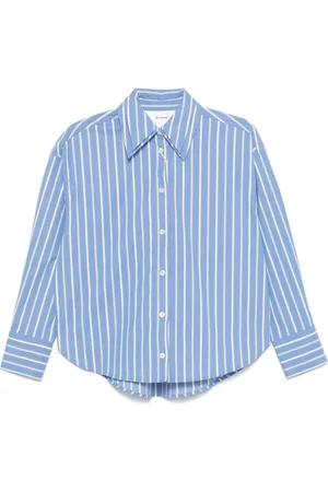 Axel Arigato Femme, Blouses et Chemises, Bleu, Taille: 38 FR Chemise Bleue Boutonnée avec Pli Creux