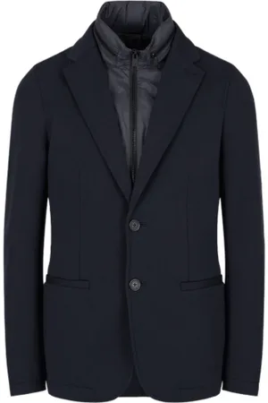 Armani Exchange Homme, Vestes, Bleu, Taille: S Veste de Smoking Bleue à Capuche