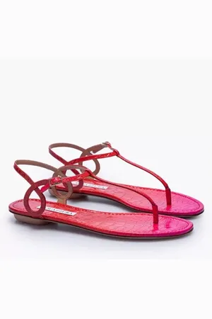Aquazzura Femme, Chaussures, Rose, Taille: 38 1/2 EU Sandales plates Almost Bare Foot