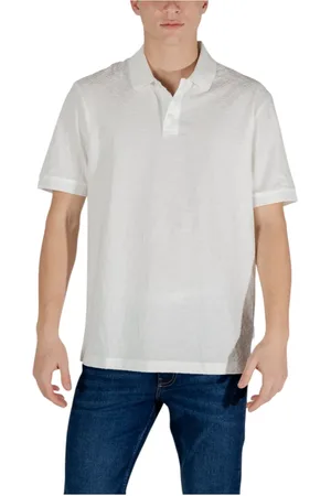 Armani Exchange Homme, Tops, Blanc, Taille: XS Polo classique en coton à manches courtes