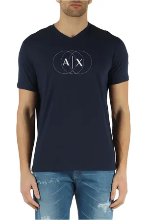 Armani Exchange Homme, Tops, Bleu, Taille: M T-shirt col V