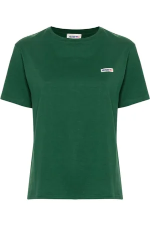 Autry Femme, Tops, Vert, Taille: 36 FR T-shirt Vert en Coton