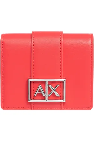 Armani Exchange Femme, Accessoires, Rouge, Taille: ONE Size Portefeuille uni avec fermeture à bouton et logo