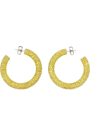 Amina Muaddi Femme, Accessoires, Jaune, Taille: ONE Size Boucles d`oreilles Cameron Medium