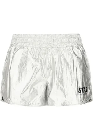 Golden Goose Homme, Shorts, Gris, Taille: S Short Métallique Ourlet Courbé