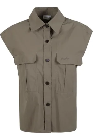 P.A.R.O.S.H. Femme, Blouses et Chemises, Gris, Taille: 40 FR Chemise Ninja en Coton Beige