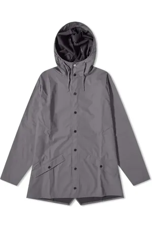 Rains Femme, Vestes, Gris, Taille: 36 FR Veste de pluie classique grise XS