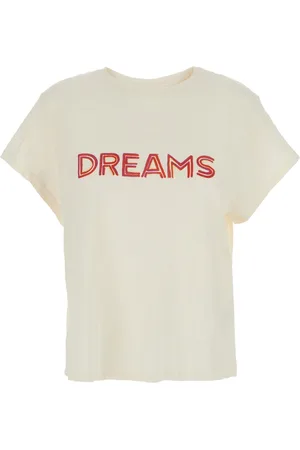 Bash Femme, Tops, Blanc, Taille: 42 FR T-shirt blanc à col rond avec imprimé sur le devant